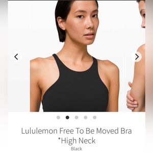 lululemon Size 4 Black Free To Be Moved Sports Bra